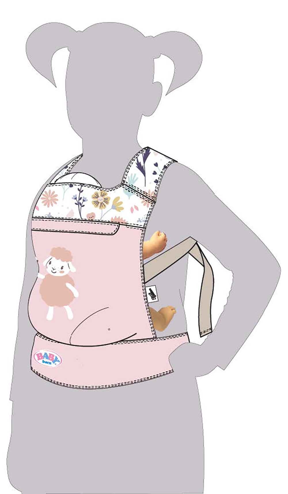 BABY BORN - PORTE-BÉBÉ FLEURI