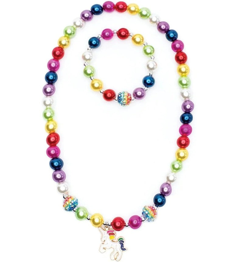ENSEMBLE COLLIER ET BRACELET ARC-EN-CIEL GUMBALL