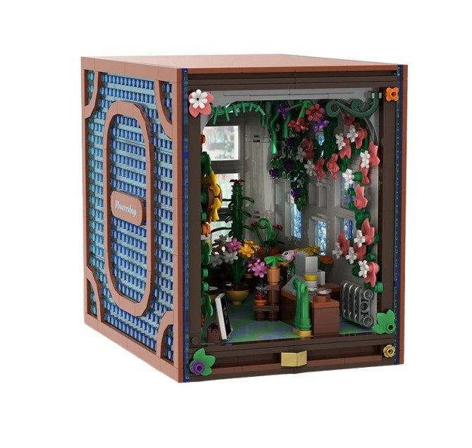 BRIXIES PLUS - BOOK NOOK LIBRAIRIE FLEURISTE 1113 PIÈCES (INSERTION D'ÉTAGÈRE DE COIN DE LIVRE)