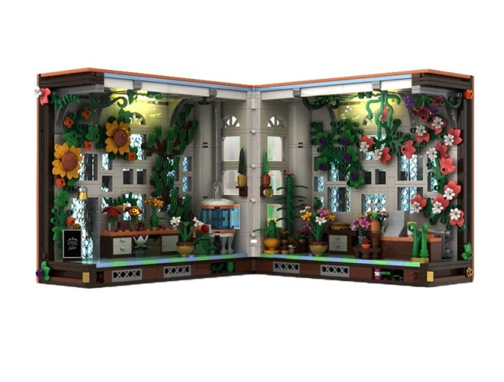 BRIXIES PLUS - BOOK NOOK LIBRAIRIE FLEURISTE 1113 PIÈCES (INSERTION D'ÉTAGÈRE DE COIN DE LIVRE)