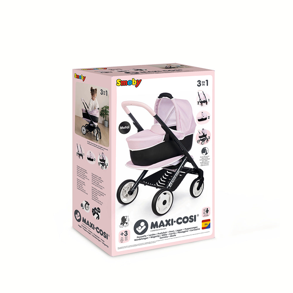 SMOBY - MAXI COSI - 3-IN-1 PINK PRAM STROLLER