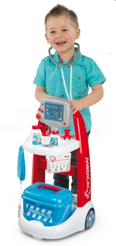 SMOBY - ELECTRONIC MEDICAL TROLLEY WITH 16 ACCESSORIES