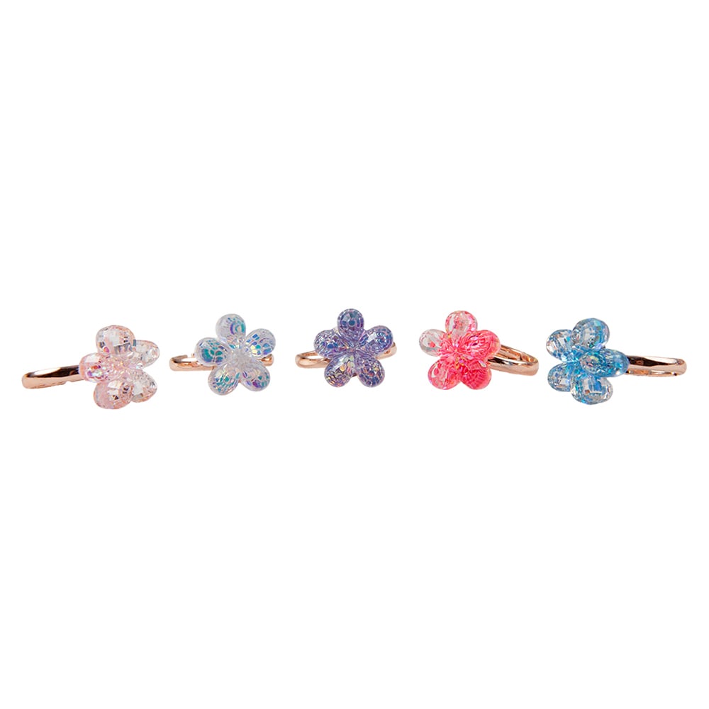 SET OF 5 RINGS - SPARKLING FLORAL