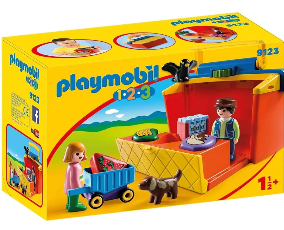 PLAYMOBIL 1-2-3 - ETALAGE DE MARCHE TRANSPORTABLE #9123