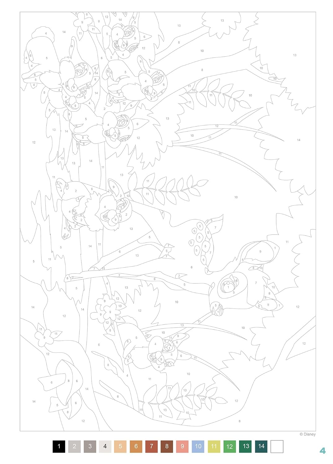 COLORIAGES DISNEY - LES GRANDS CLASSIQUES (LIVRE DE COLORIAGE PAR NUMÉROS)