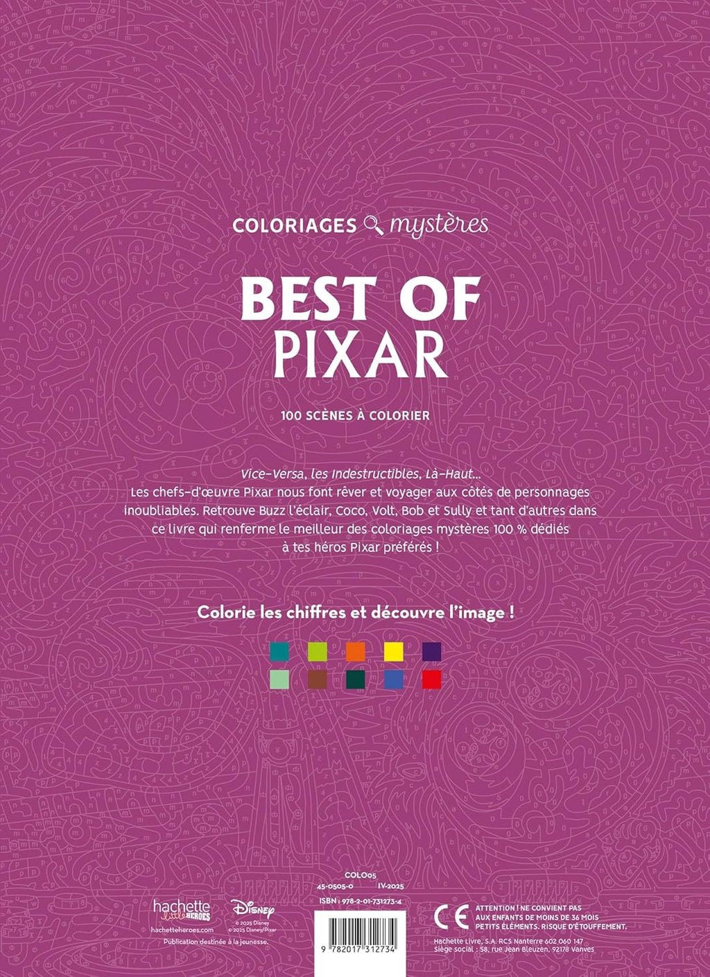 DISNEY MYSTERY COLORING - BEST OF PIXAR (COLOR BY NUMBER BOOK)