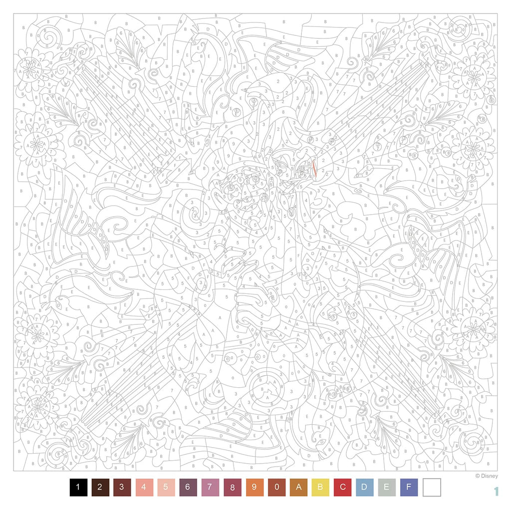 COLORIAGES MYSTÈRES DISNEY - GRAND CARRÉ - MANDALAS (LIVRE DE COLORIAGE PAR NUMÉROS)