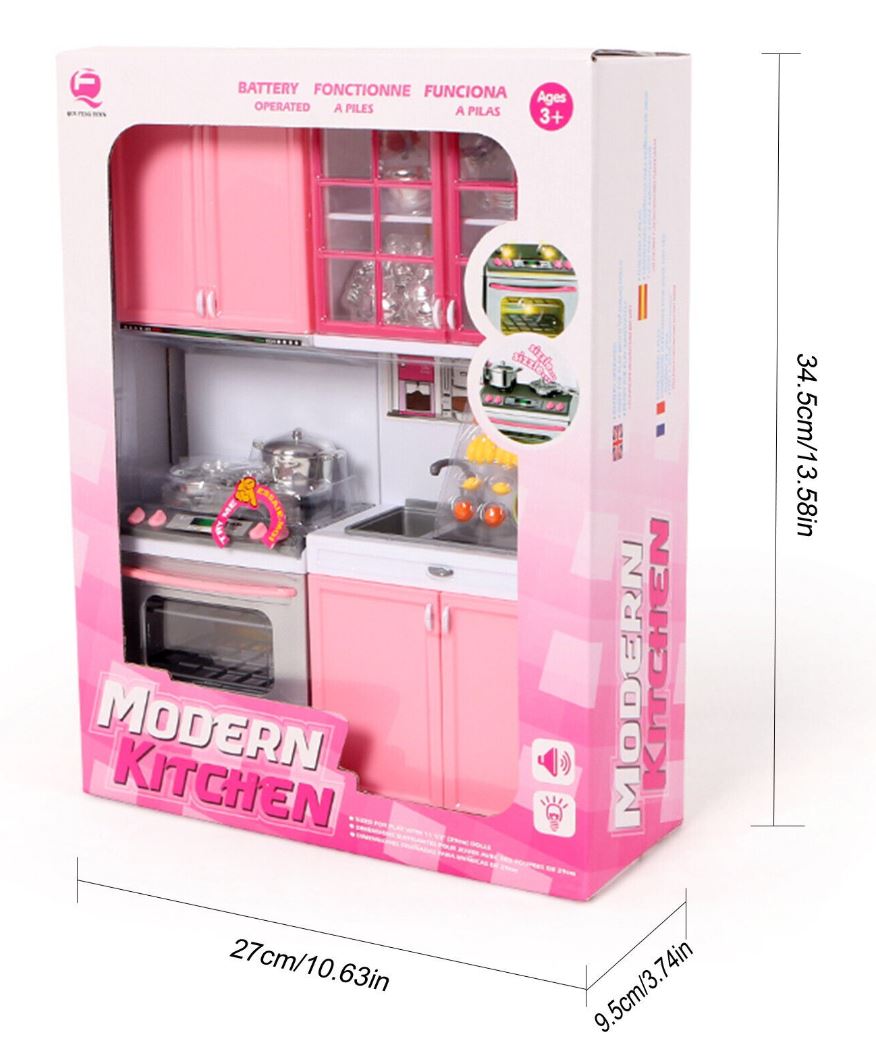 MINI CUISINE MODERNE ROSE INTERACTIVE AVEC SONS ET LUMIÈRES