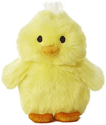 PELUCHE AURORA - PETIT POUSSIN JAUNE AVEC SON 3,5"