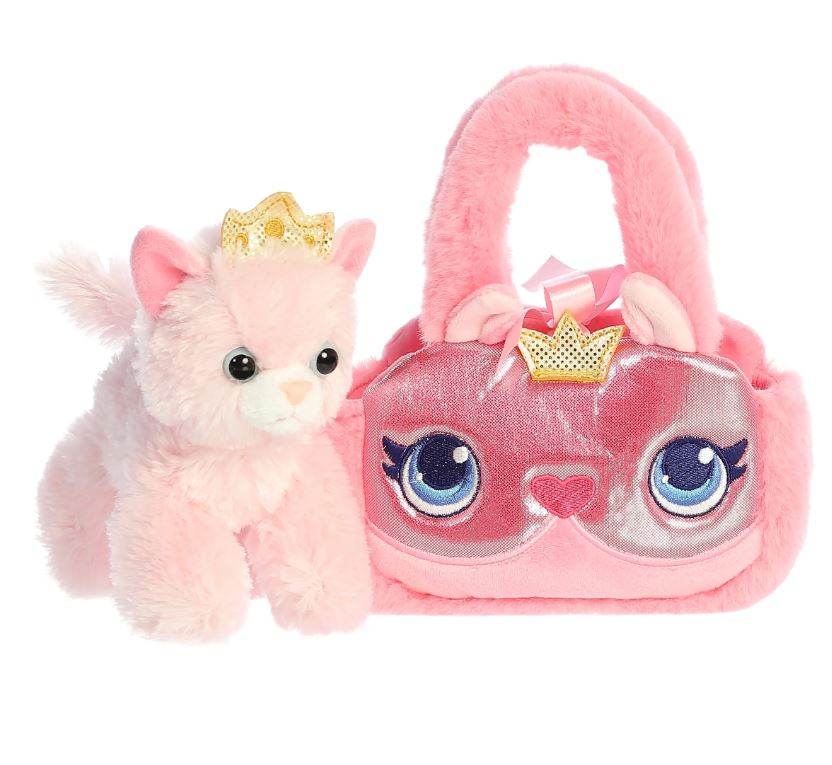 PELUCHE AURORA - SACOCHE PRINCESSE KITTY À PAILLETTES 8"