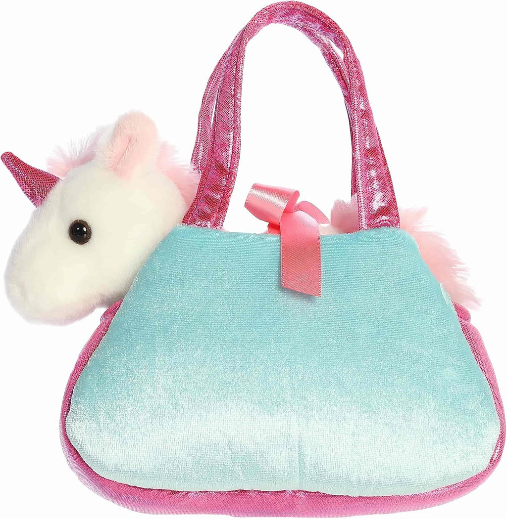 PELUCHE AURORA - SACOCHE LICORNESUR ARC-EN-CIEL (8")
