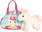 PELUCHE AURORA - SACOCHE LICORNESUR ARC-EN-CIEL (8")