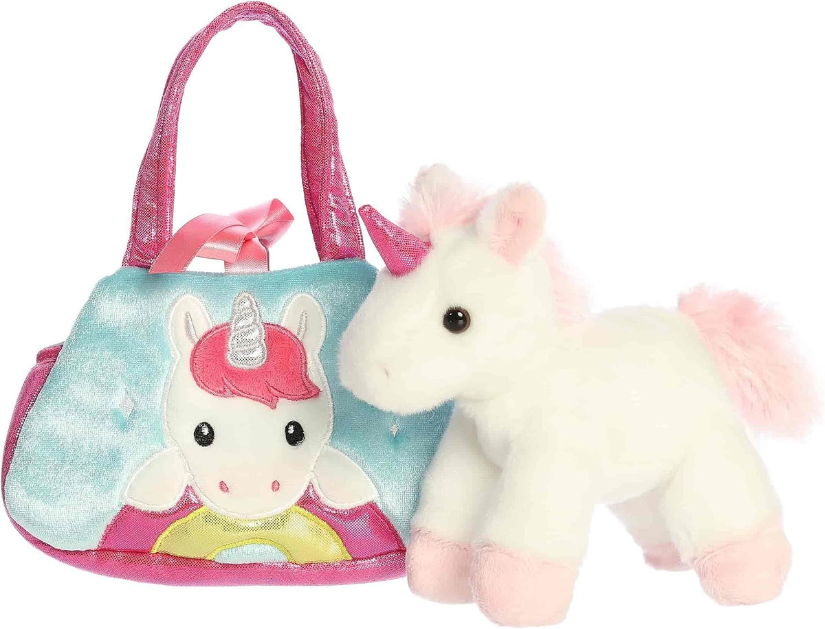 PELUCHE AURORA - SACOCHE LICORNESUR ARC-EN-CIEL (8")