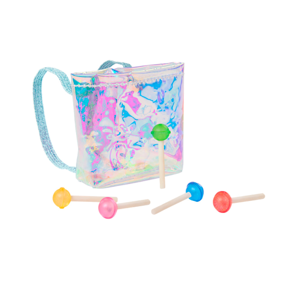 ENSEMBLE VÊTEMENTS OG DE LUXE - "RIDE THE RAINBOW" TROTTINETTE AVEC GRENOUILLÈRE LOLLYPOP POUR POUPÉE DE 46 CM