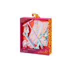 ENSEMBLE VÊTEMENTS OG DE LUXE - "RIDE THE RAINBOW" TROTTINETTE AVEC GRENOUILLÈRE LOLLYPOP POUR POUPÉE DE 46 CM