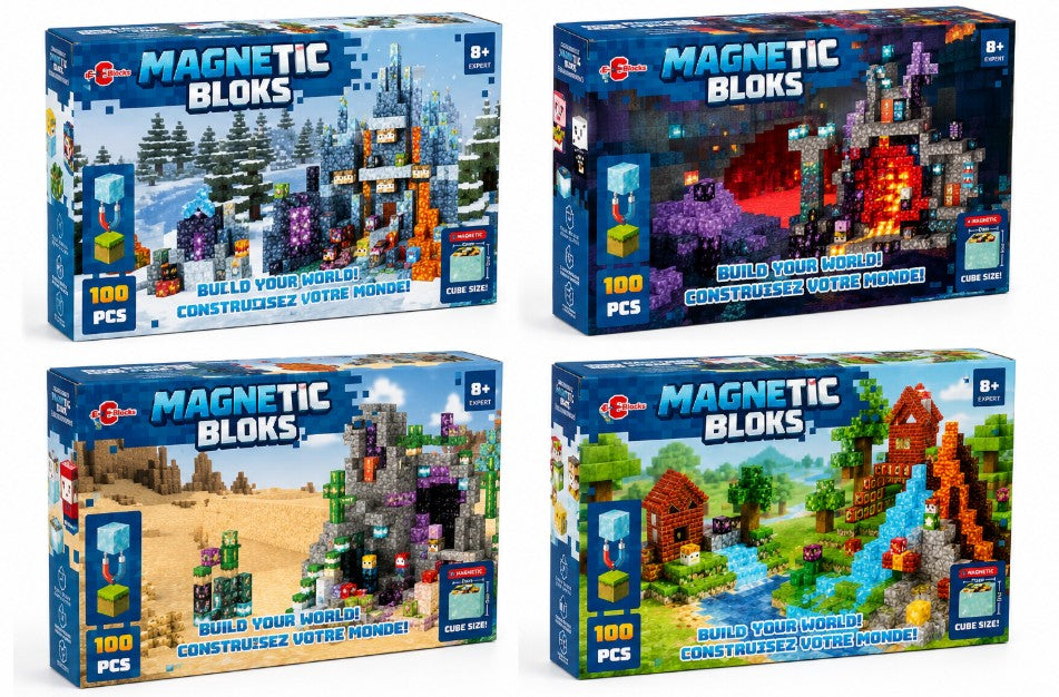 MAGNETIC BLOCKS – 100 PIECE ASST MAGNETIC BUILDING CUBES