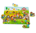 BATTAT WOODY - CASSE-TÊTE DE BOIS 8 PIÈCES - AUTOBUS SCOLAIRE "PEEK & EXPLORE"