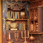 BOOK NOOK BRICOLAGE DIY -  LE BUREAU DU COMTE CHAT (INSERTION D'ÉTAGÈRE DE COIN DE LIVRE)