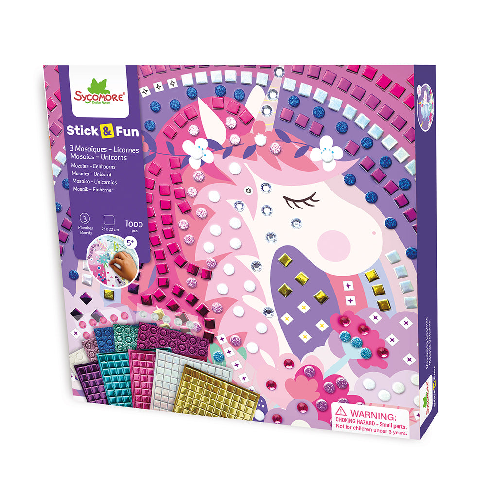 STICK'N FUN - PM 3 MOSAÏQUES -LICORNES