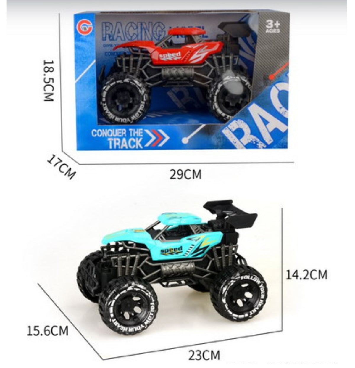 CAMION TOUT-TERRAIN À FRICTION 24 CM (9") ASST