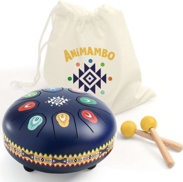 ANIMAMBO - TAMBOUR À LANGUETTES BLEU - 8 NOTES
