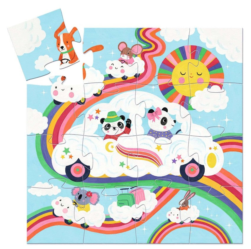 DJECO CASSE-TÊTE SILHOUETTE 16 PIÈCES - VOITURE NUAGE #DJ07276