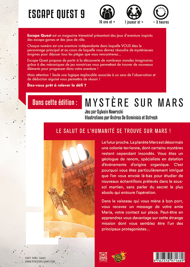 JEU ESCAPE QUEST 9 - MYSTÈRE SUR MARS
