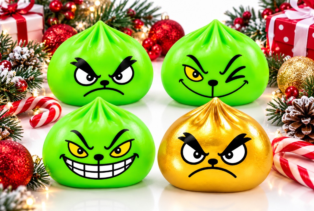 DUMPLING MINI SQUISHY DE NOËL PHOSPHORESCENT (BOÎTE SURPRISE) 6 CM (2.4") ASST