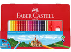 FABER-CASTELL - ENSEMBLE DE 48 CRAYONS DE BOIS DANS UNE BOÎTE MÉTALLIQUE