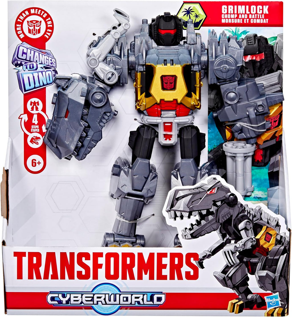 TRANSFORMERS CYBERWORLD - GRIMLOCK CHOMP & STOMP FIGURE 9"