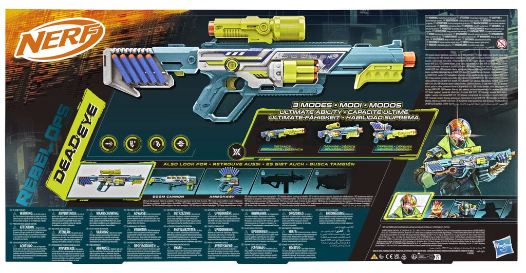 NERF ELITE - REBEL OPS DEADEYE BLASTER AVEC 2 ACCESSOIRES ET 24 FLÉCHETTES