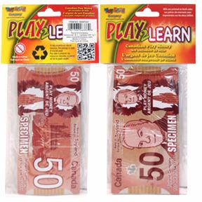 50 CANADIAN DOLLARS IN PLAY MONEY