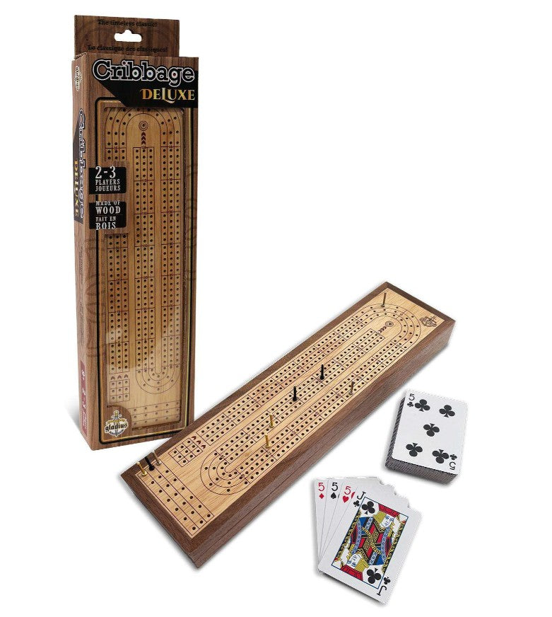 JEU CRIBBAGE DELUXE EN BOIS (VERSION BILINGUE)(CRIBB, CRIB, CRIBBLE)