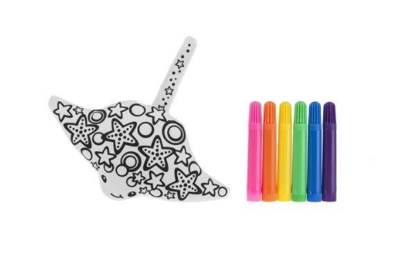 PELUCHE - MINI ENSEMBLE DE COLORIAGE POISSON RAIE 6" (7 PIÈCES)