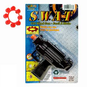 FUSIL DE PLASTIQUE UZI SWAT 6" (8 COUPS)