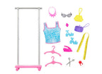 BARBIE - BROOKLYN - COFFRET DE JEU - POUPÉE COIFFEUSE ET 14 ACCESSOIRES