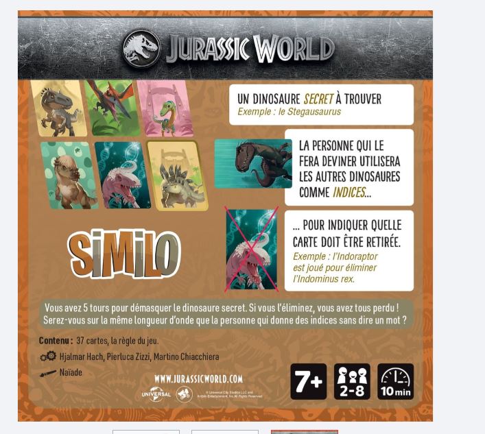 JEU SIMILO - JURASSIC WORLD