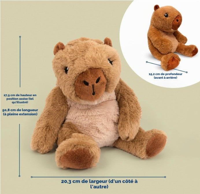 PELUCHE LESTÉE HUGIMALS - CAM LE CAPYBARA 2 KG (4,5 LBS) PELUCHE LOURDE