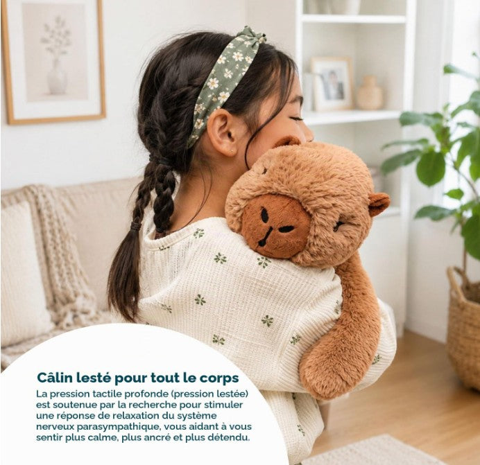 PELUCHE LESTÉE HUGIMALS - CAM LE CAPYBARA 2 KG (4,5 LBS) PELUCHE LOURDE