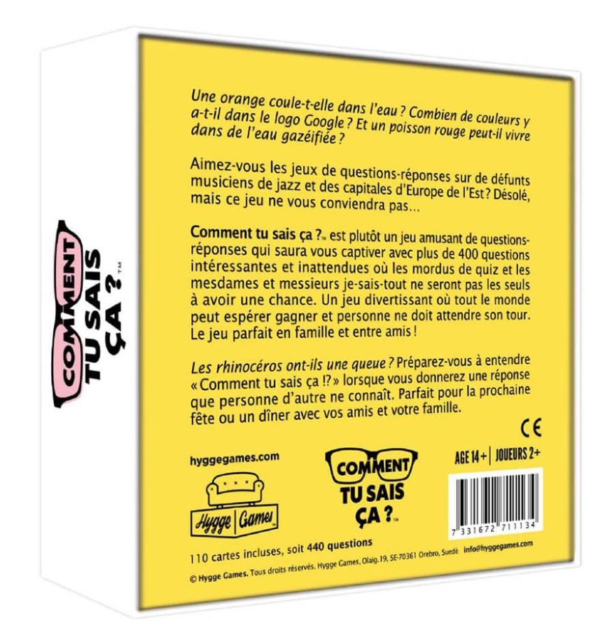 JEU COMMENT TU SAIS ÇA ?