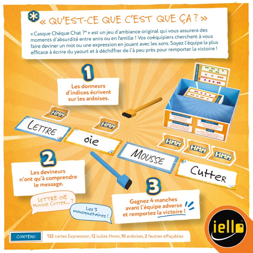JEU CASQUE CHÈQUE CHAT