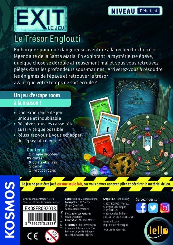 JEU EXIT LE TRÉSOR ENGLOUTI - NIVEAU DÉBUTANT