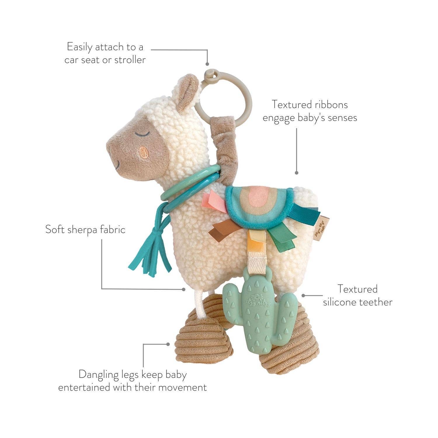 PELUCHE D'ACTIVITÉS LAMA ITZY FRIENDS AVEC ANNEAU DE DENTITION