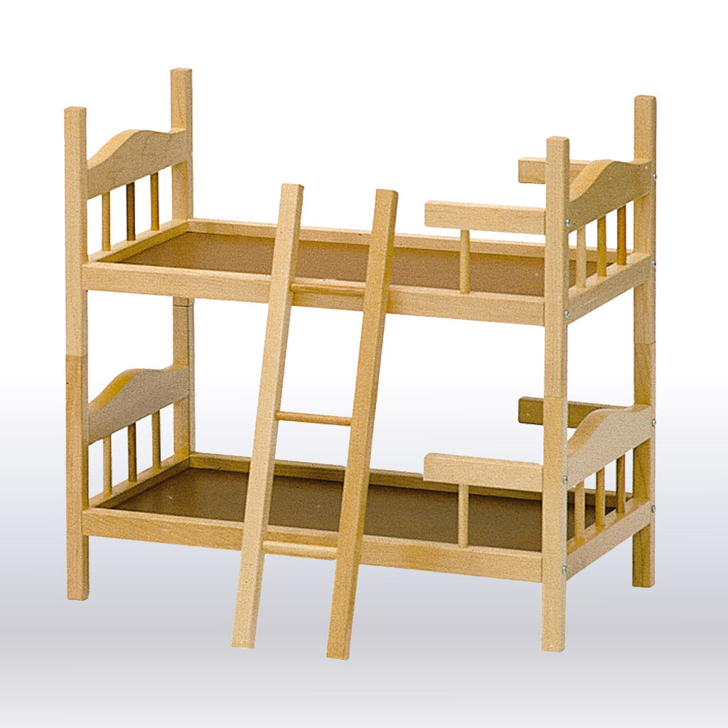 NATURAL WOOD BUNK DOLL BED - JB POITRAS