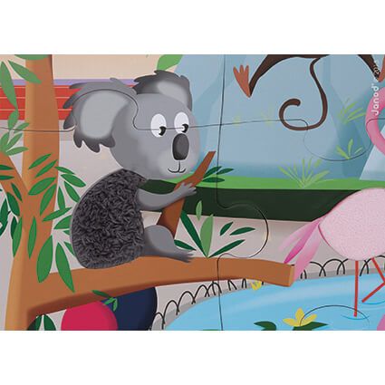 *26 JANOD CASSE-TÊTE 20 PIÈCES TACTILE - JOURNÉE AU ZOO #J02774