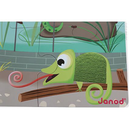 *26 JANOD CASSE-TÊTE 20 PIÈCES TACTILE - JOURNÉE AU ZOO #J02774