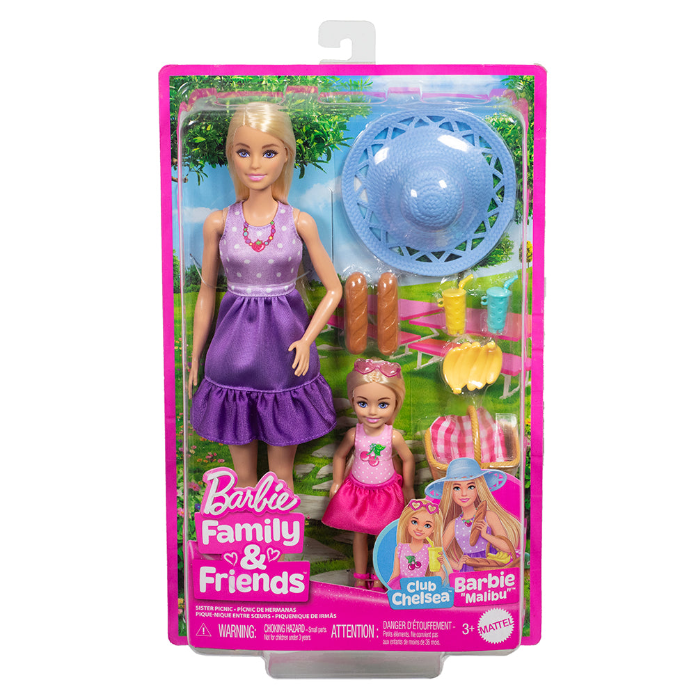 BARBIE FAMILLE ET AMIS - POUPÉE MALIBU ET CHELSEA