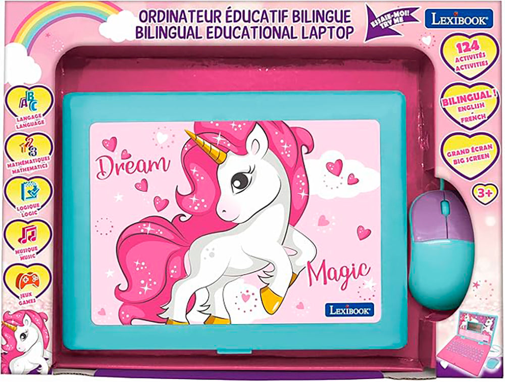LEXIBOOK - ORDINATEUR ÉDUCATIF - LICORNE - VERSION BILINGUE