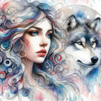 JACAROU - WOLF GIRL 50CM X 50CM - DIAMOND DOTZ