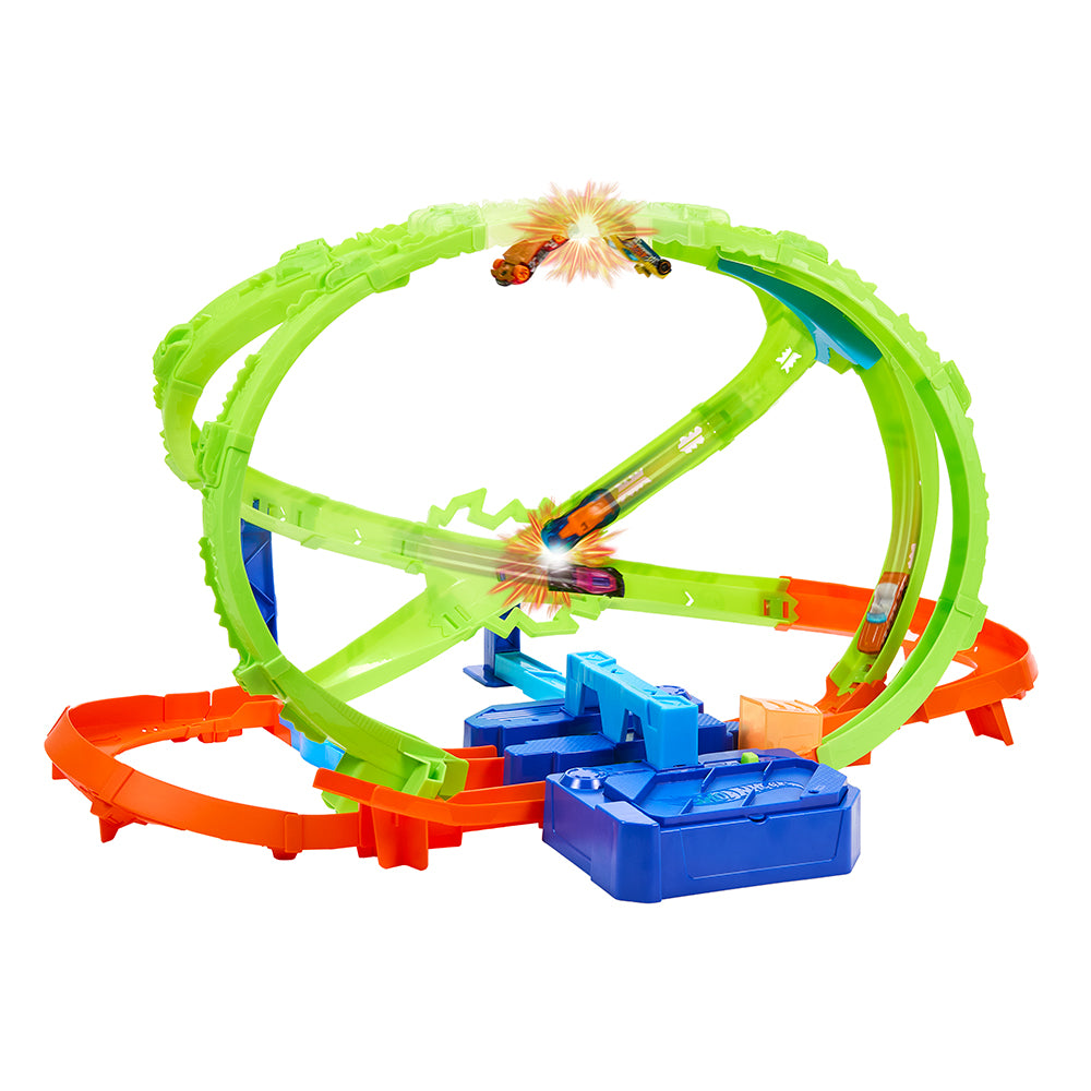 HOT WHEELS STUNT TRACKS - COLLISION EN HYPERSPHÈRE (PISTE DE COURSES)